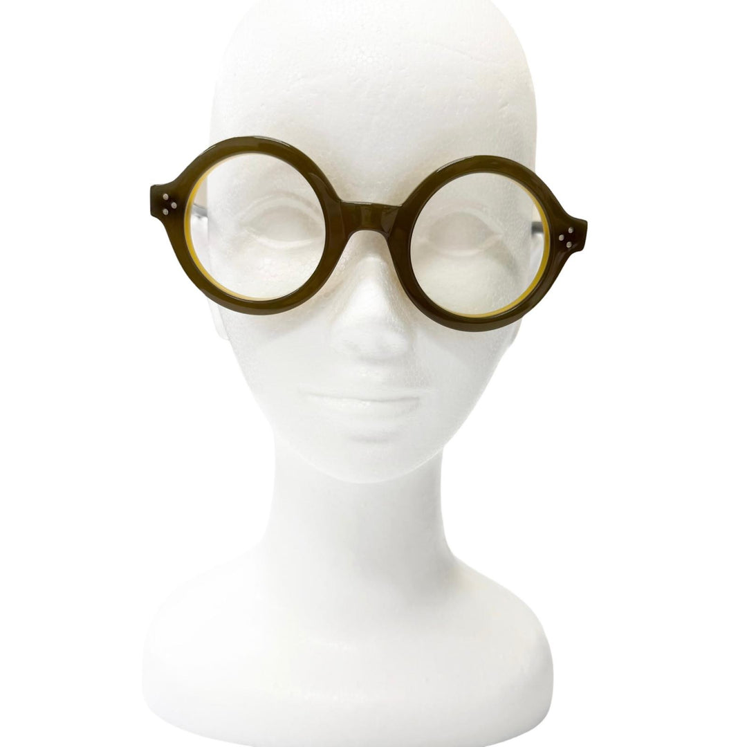 Great Lesca Lunetier Glasses PHIL Round frame Brown mens