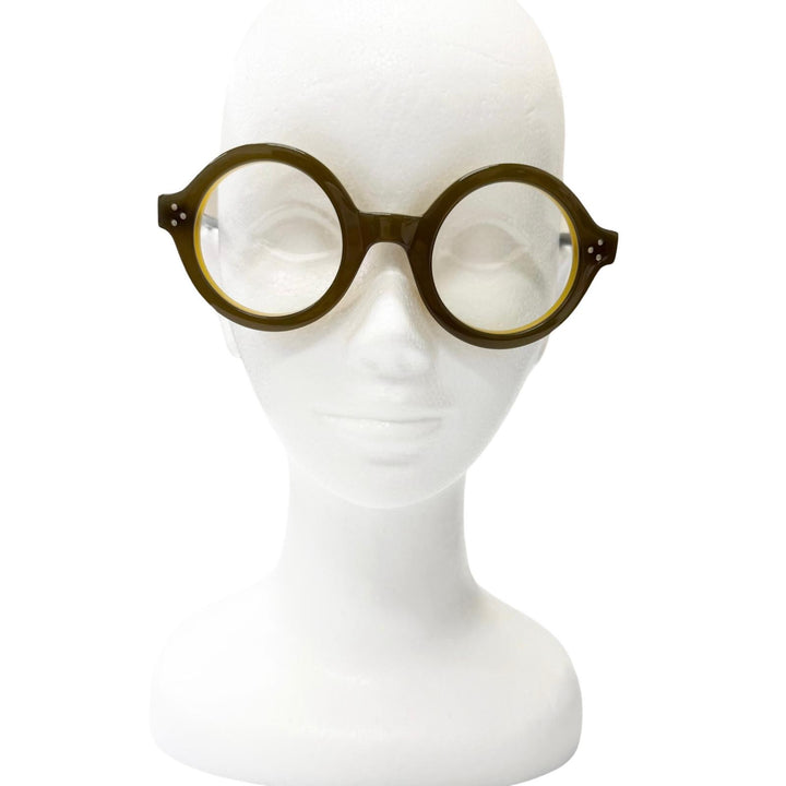 Great Lesca Lunetier Glasses PHIL Round frame Brown mens