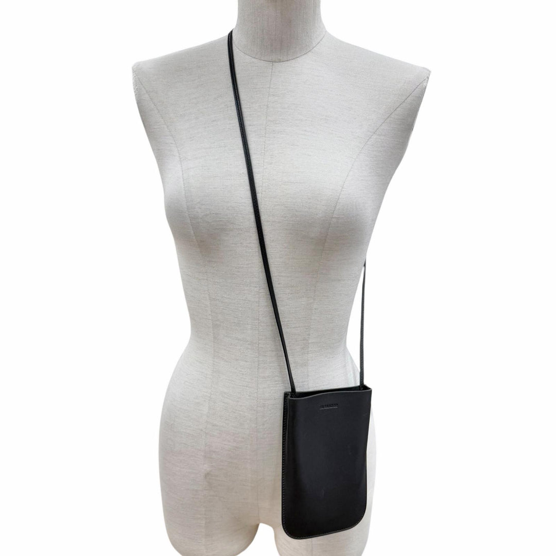 Great JIL SANDER Mobile case GIRO PHONE CASE black leather Women