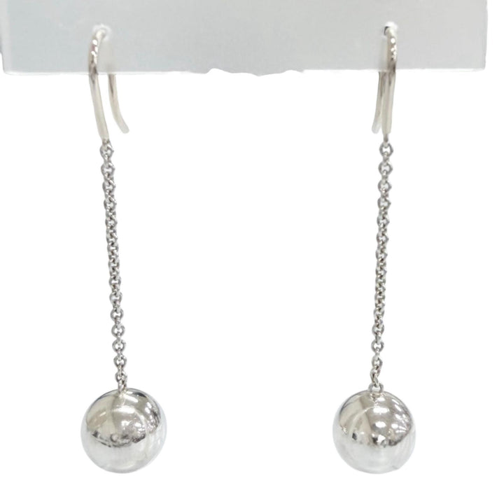 Great TIFFANY&Co. Pierce Drop Ball Hook Pierce Accessory Silver 925 Women