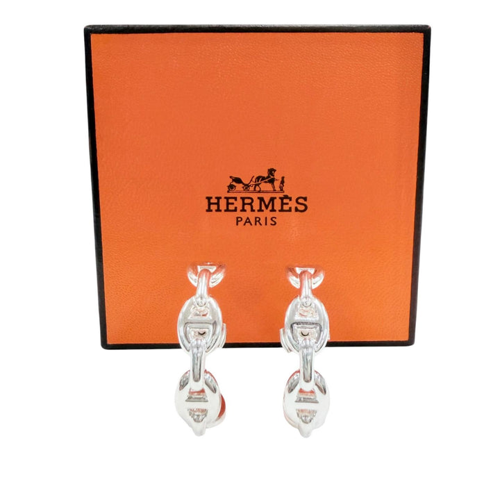 Excellent HERMES Pierce Chene Dunkle Anchene Silver 925 Women