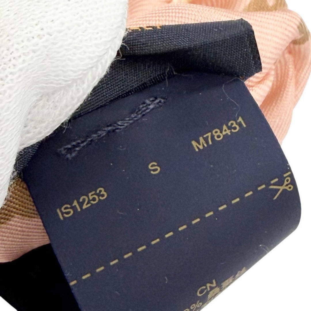 Excellent LOUIS VUITTON Monogram Heart Scrunchie 2-Piece Set pink silk M78431