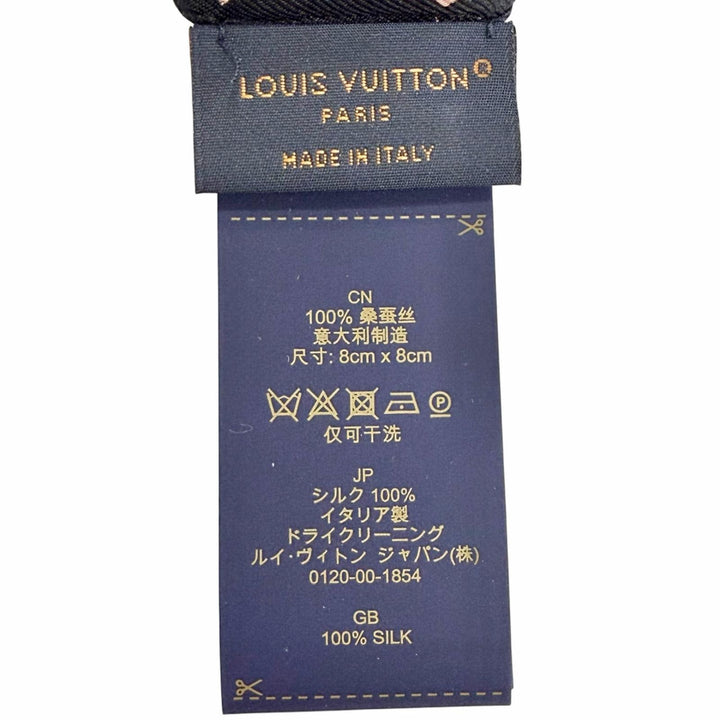 Excellent LOUIS VUITTON Monogram Heart Scrunchie 2-Piece Set pink silk M78431