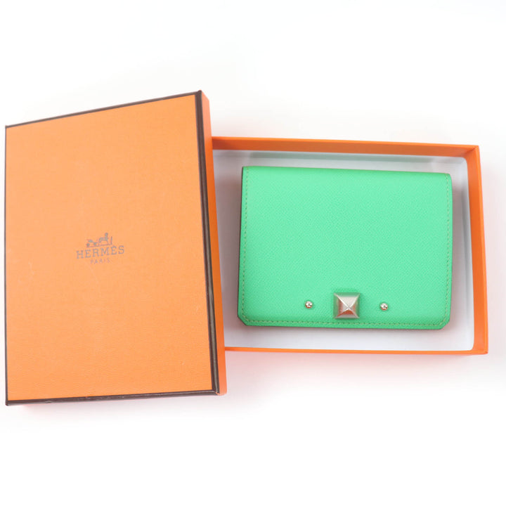 Pristine HERMES Card Case Medall Card Case Epsom Leather Women