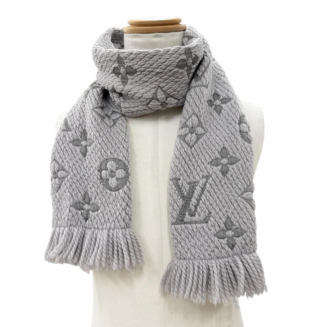 Very Good LOUIS VUITTON Scarf Escharpe Logomania Monogram wool mens M74742