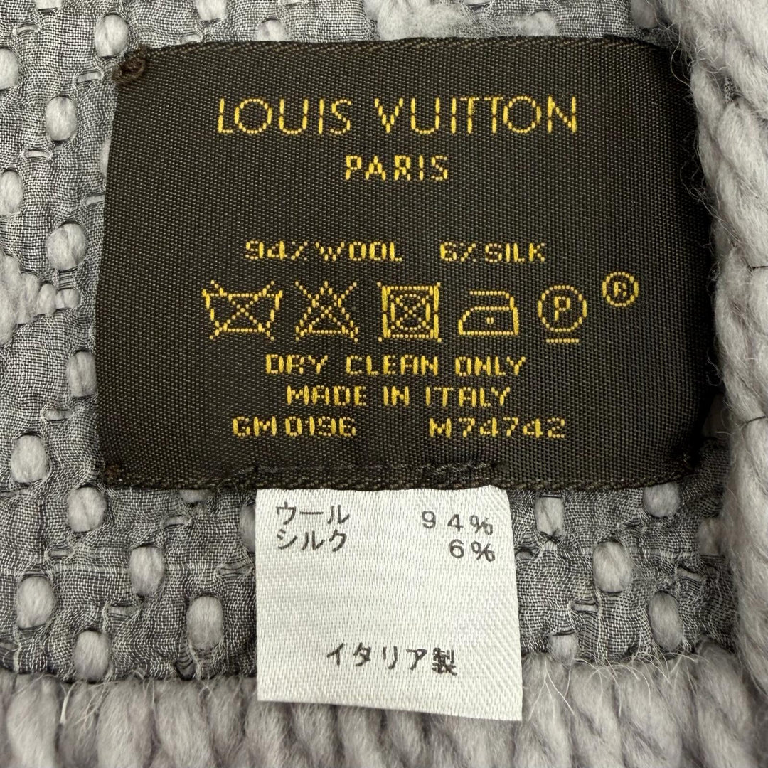 Very Good LOUIS VUITTON Scarf Escharpe Logomania Monogram wool mens M74742