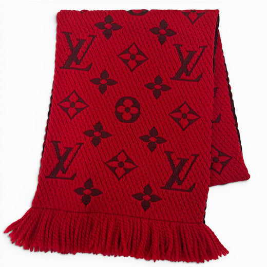 Excellent LOUIS VUITTON Scarf Esharp Logomania wool Women M72432