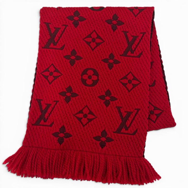Excellent LOUIS VUITTON Scarf Esharp Logomania wool Women M72432