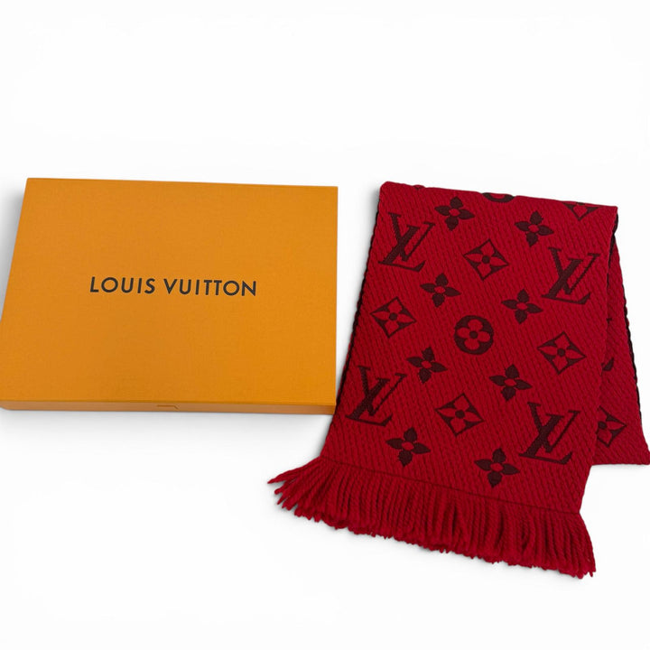 Excellent LOUIS VUITTON Scarf Esharp Logomania wool Women M72432