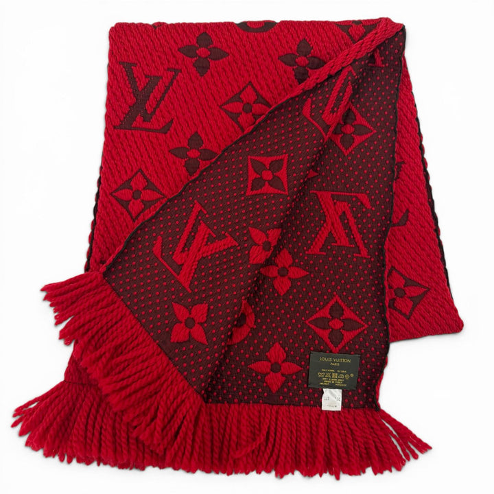 Excellent LOUIS VUITTON Scarf Esharp Logomania wool Women M72432