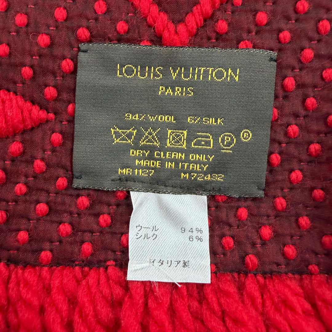 Excellent LOUIS VUITTON Scarf Esharp Logomania wool Women M72432