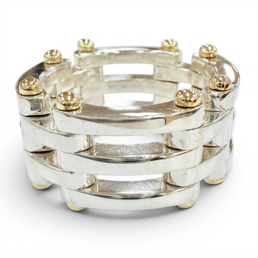 Great TIFFANY&Co. Ring ring Gate Link Ring combination Silver 925 Women