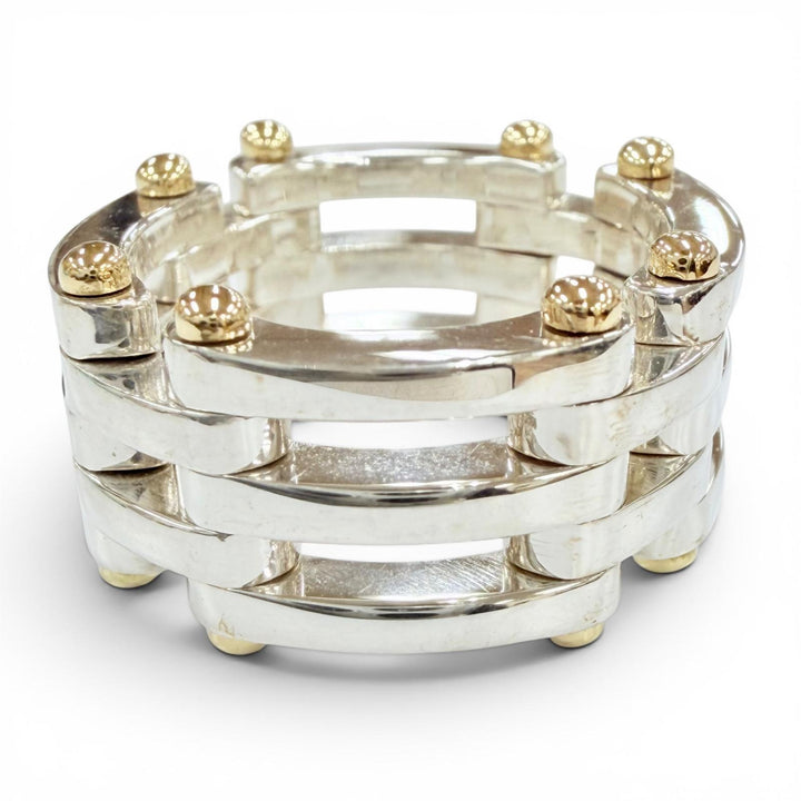Great TIFFANY&Co. Ring ring Gate Link Ring combination Silver 925 Women