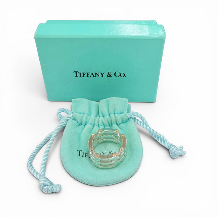 Great TIFFANY&Co. Ring ring Gate Link Ring combination Silver 925 Women