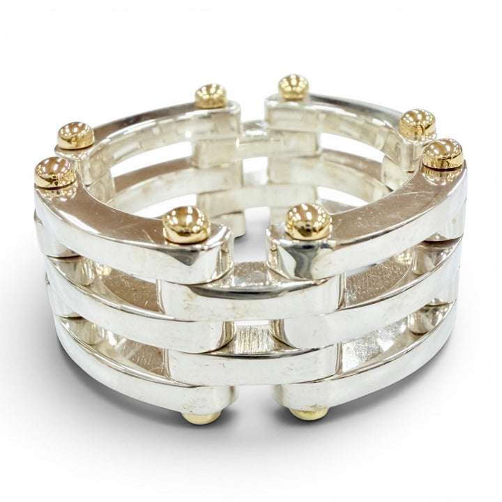 Great TIFFANY&Co. Ring ring Gate Link Ring combination Silver 925 Women