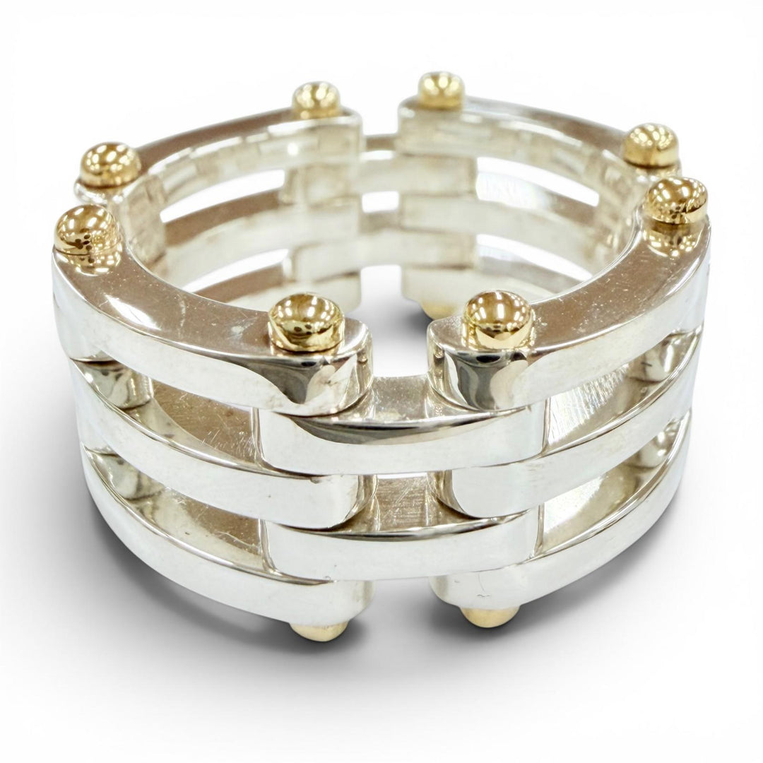 Great TIFFANY&Co. Ring ring Gate Link Ring combination Silver 925 Women