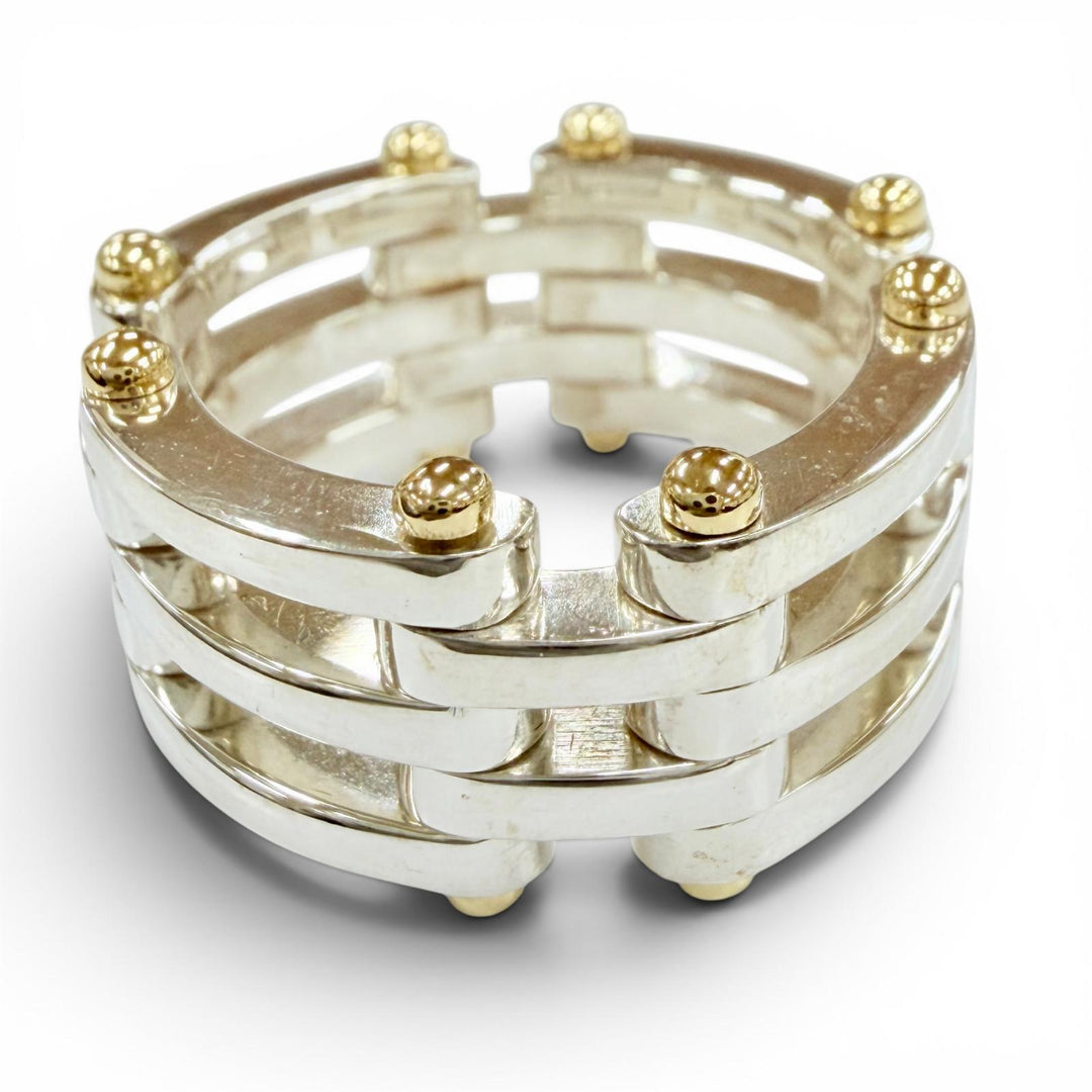 Great TIFFANY&Co. Ring ring Gate Link Ring combination Silver 925 Women