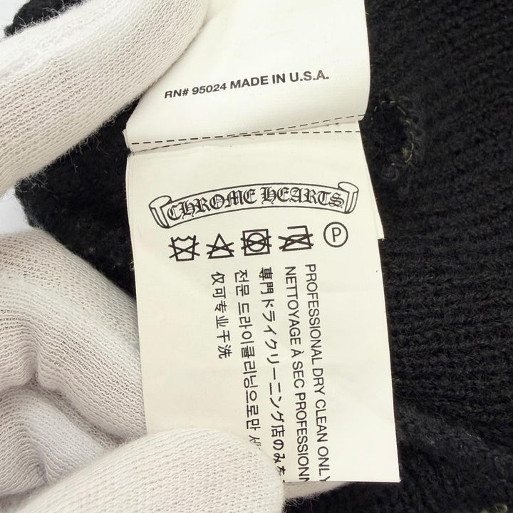 Great CHROME HEARTS Knit cap Horseshoe CH Plus Embroidery Beanie black wool mens