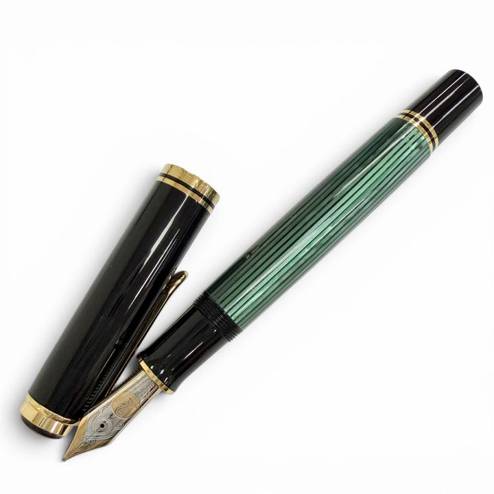 Excellent PERIKAN fountain pen Souverene M1000 Green Stripe green 18K mens