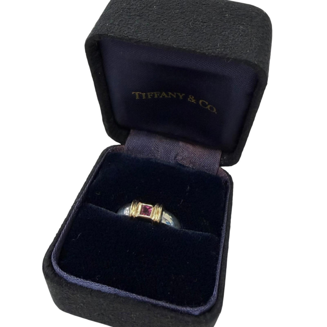Great TIFFANY&Co. Ring ring Stacking Band Combo 1P Ruby Silver SV925 Women