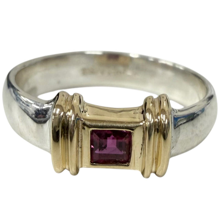 Great TIFFANY&Co. Ring ring Stacking Band Combo 1P Ruby Silver SV925 Women