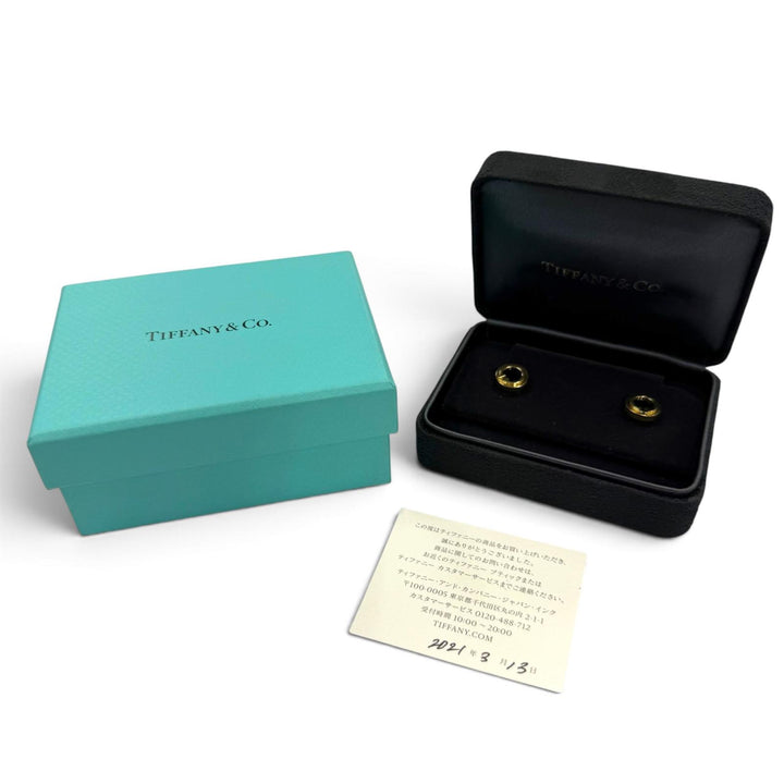 Excellent TIFFANY&Co. Pierce T TWO Circle Purchased in March 2021 Yellow Gold
