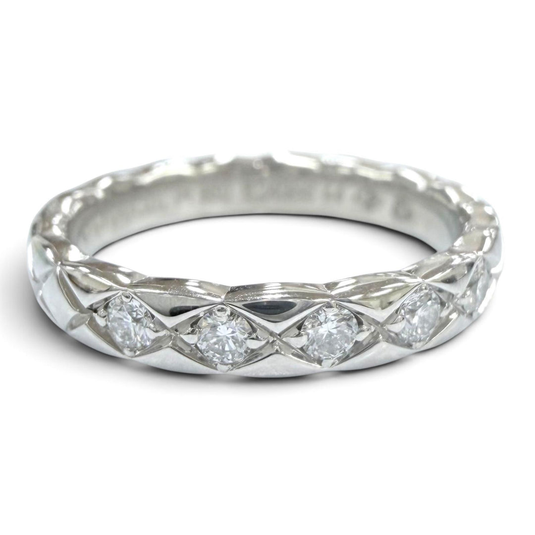Excellent CHANEL Coco Crush 5P Diamond Ring with Certificate, June 2021 Platinum