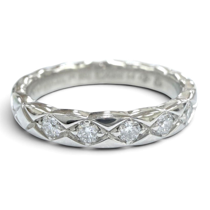 Excellent CHANEL Coco Crush 5P Diamond Ring with Certificate, June 2021 Platinum