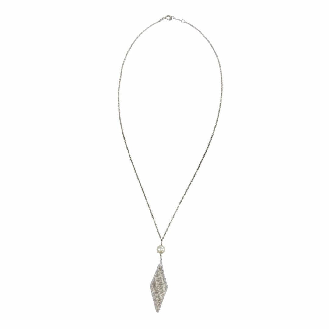 Great TIFFANY&Co. Necklace Mesh Tassel Pendant Silver 925 Women