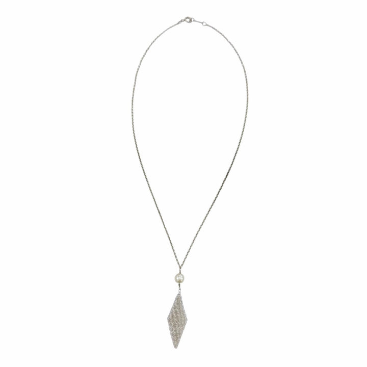 Great TIFFANY&Co. Necklace Mesh Tassel Pendant Silver 925 Women