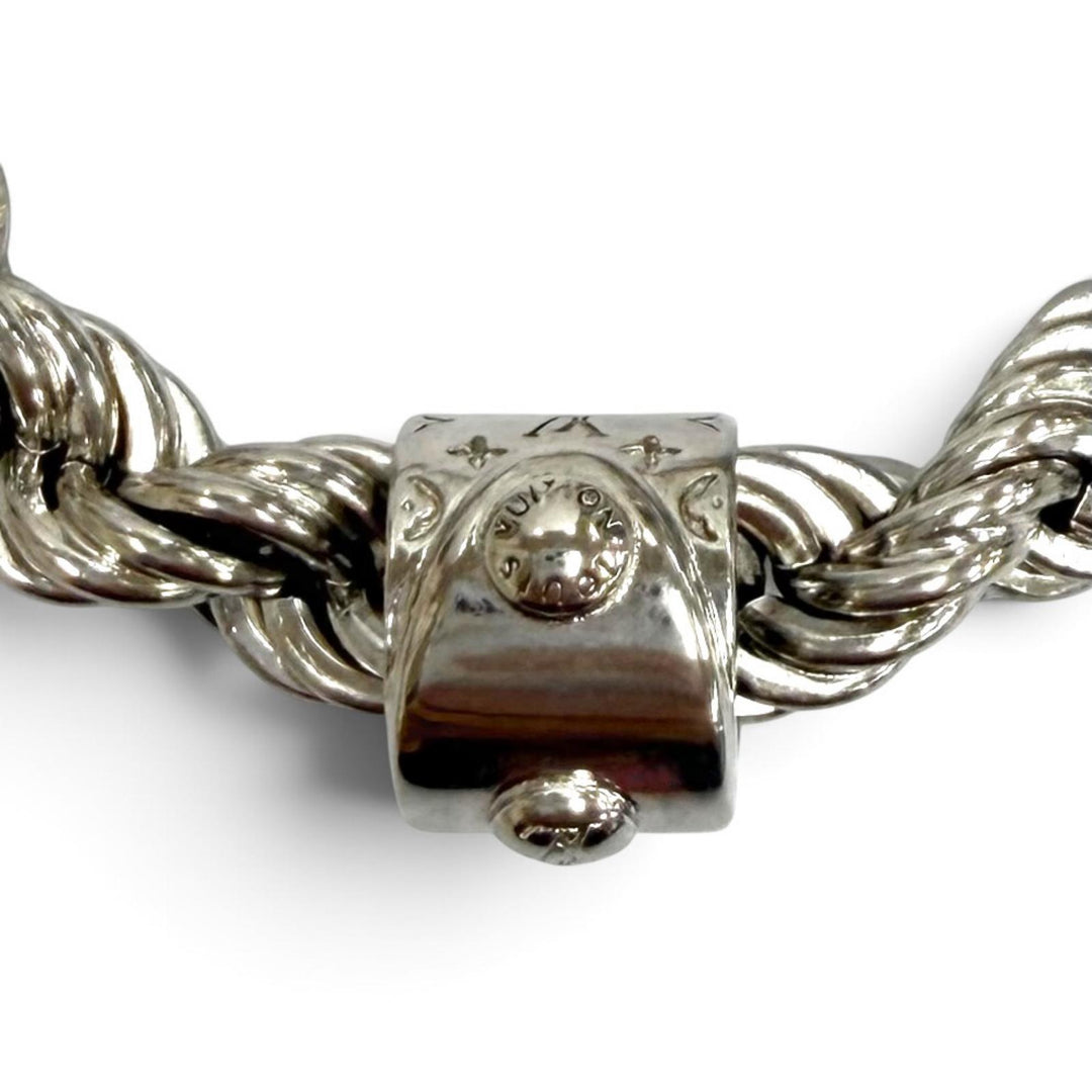 Great LOUIS VUITTON Necklace Necklace LV Rope Monogram Silver mens M01748