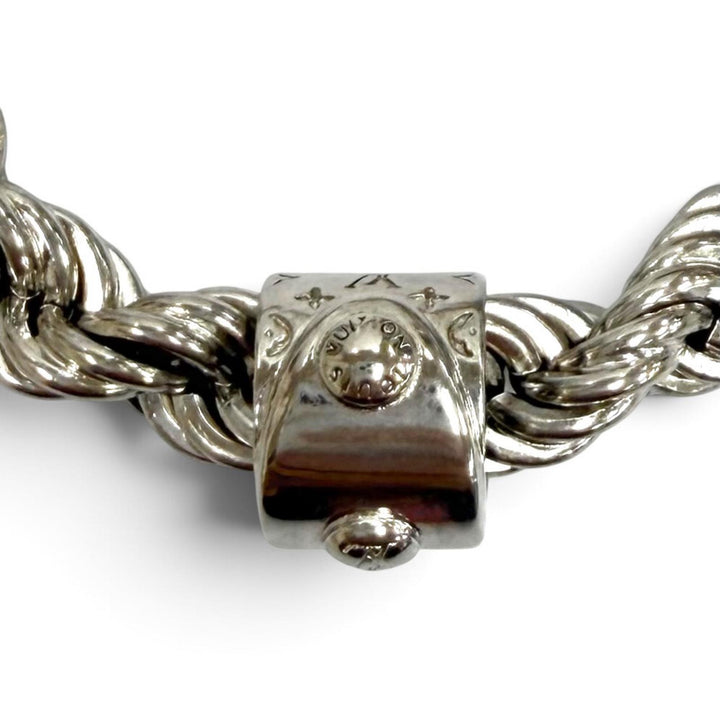 Great LOUIS VUITTON Necklace Necklace LV Rope Monogram Silver mens M01748