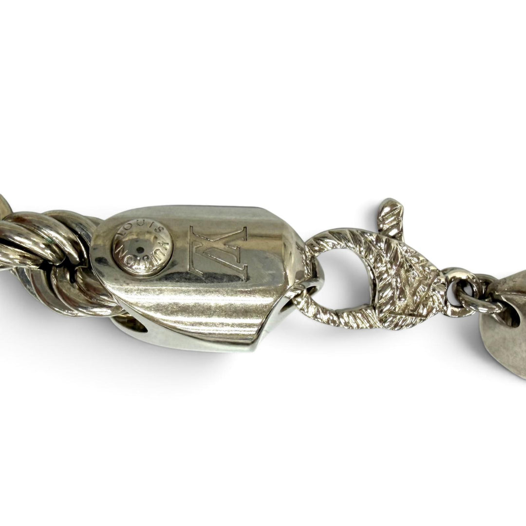 Great LOUIS VUITTON Necklace Necklace LV Rope Monogram Silver mens M01748