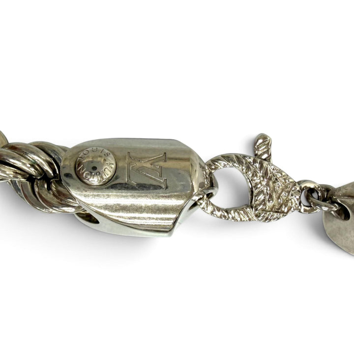 Great LOUIS VUITTON Necklace Necklace LV Rope Monogram Silver mens M01748