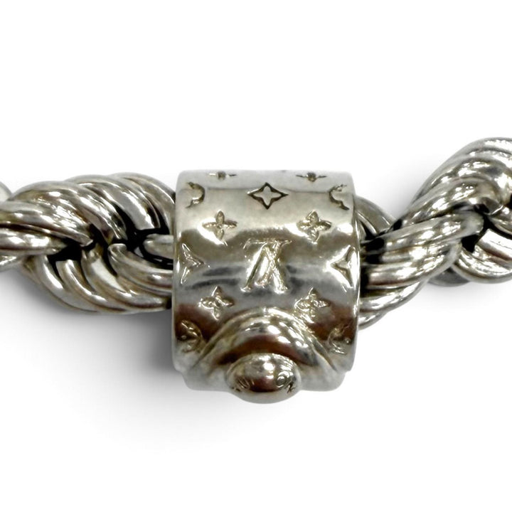 Great LOUIS VUITTON Necklace Necklace LV Rope Monogram Silver mens M01748