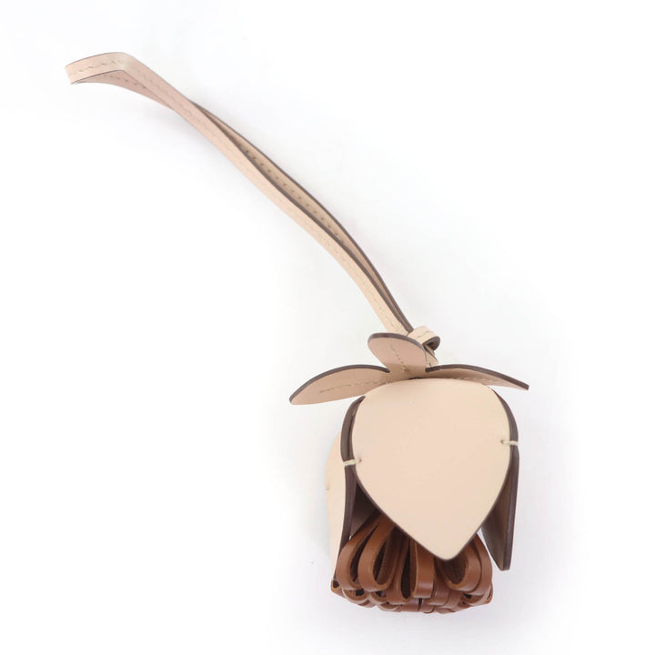 Pristine MIUMIU Bag charm Leather Trick Charm Logo Metal beige Women 5TL498