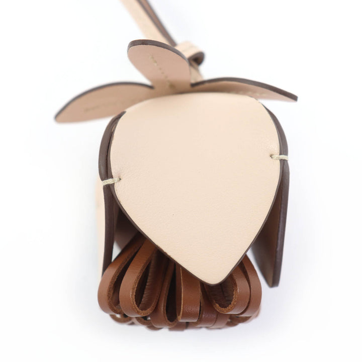 Pristine MIUMIU Bag charm Leather Trick Charm Logo Metal beige Women 5TL498