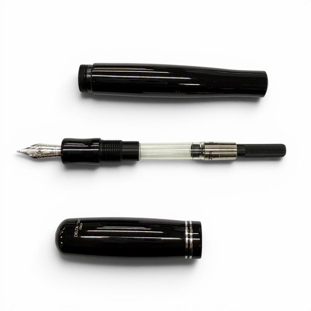 Excellent DELTA fountain pen black 18K mens 366