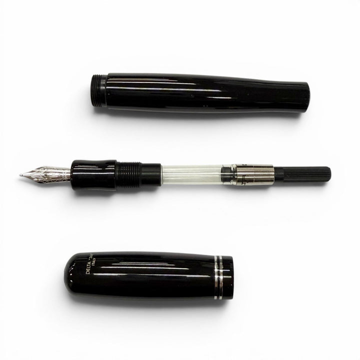 Excellent DELTA fountain pen black 18K mens 366