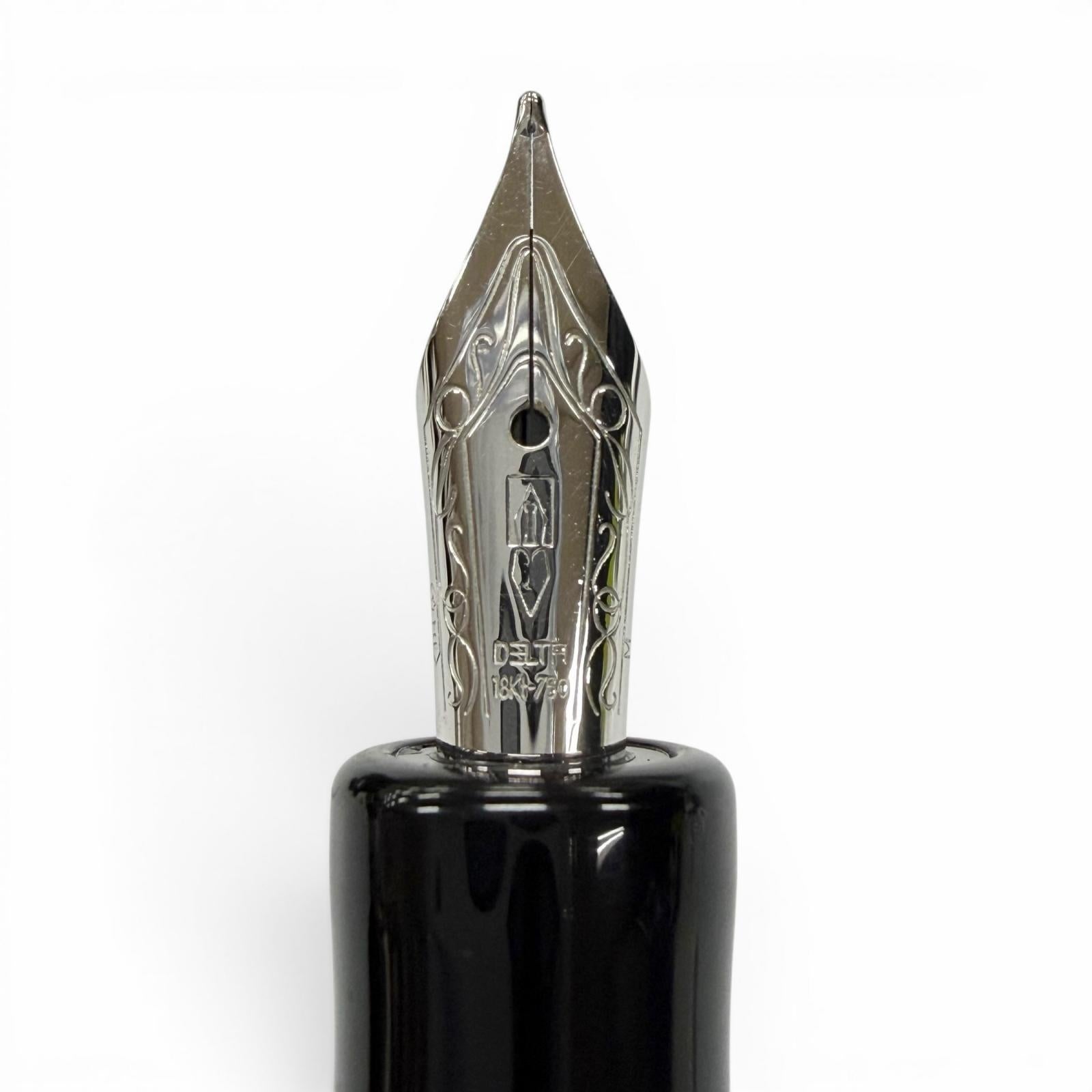 Excellent DELTA fountain pen black 18K mens 366 – caro-japan