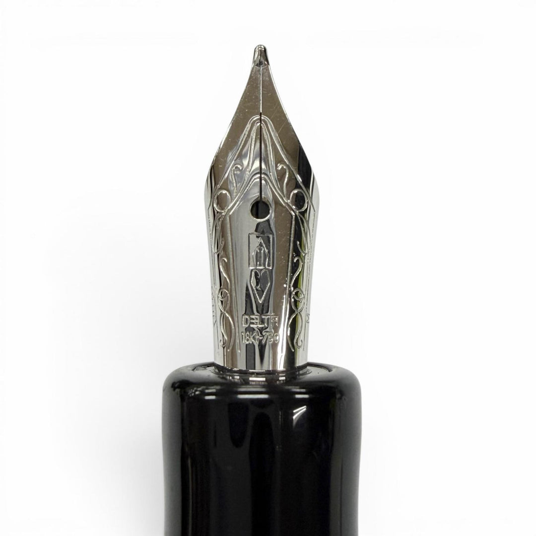 Excellent DELTA fountain pen black 18K mens 366
