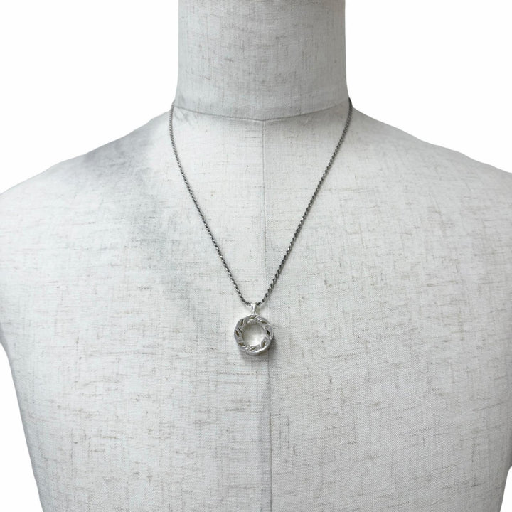 Great BOTTEGAVENETA Necklace Ring motif pendant Silver AG925 mens