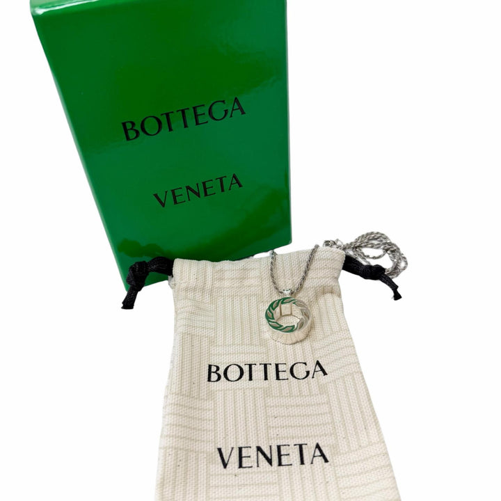 Great BOTTEGAVENETA Necklace Ring motif pendant Silver AG925 mens