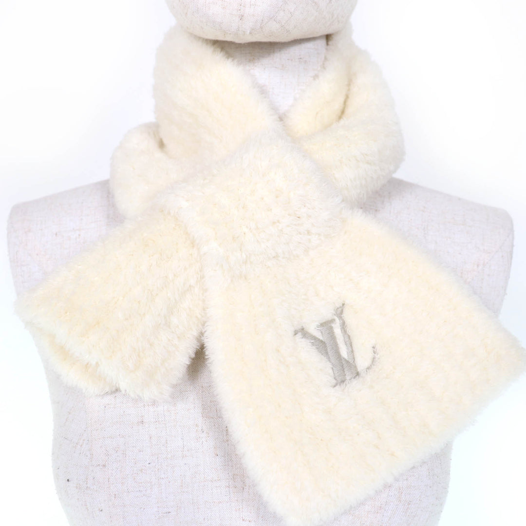Great LOUIS VUITTON Scarf Muffler Only LV Mini Confidence off white M90803