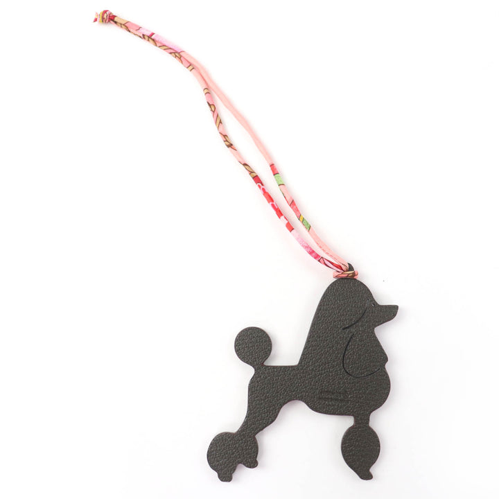 Excellent HERMES Bag charm Petit H Poodle Charm Togo Leather Women