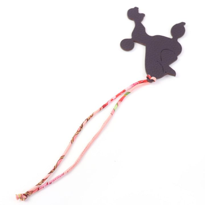 Excellent HERMES Bag charm Petit H Poodle Charm Togo Leather Women