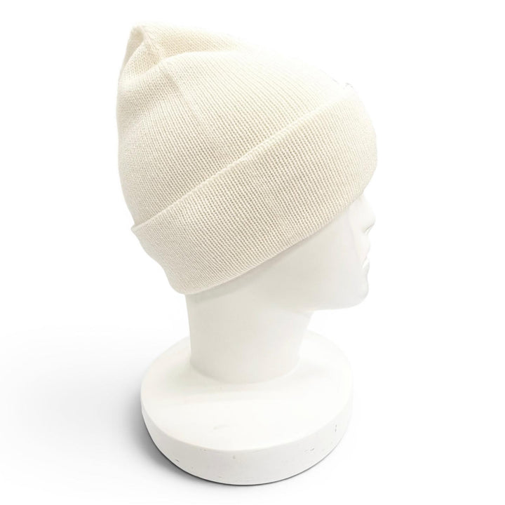 Great CHANEL Knit cap COCO Mark Heart Rhinestone Knit Hat white cashmere Women