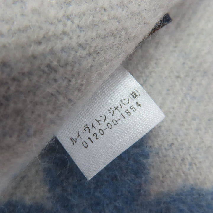 Excellent LOUIS VUITTON Scarf Escalp Reykjavik Monogram blue cashmere M75704