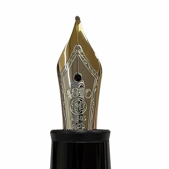 Great MONTBLANC fountain pen Meisterstück 145 Classic white star black 14K mens