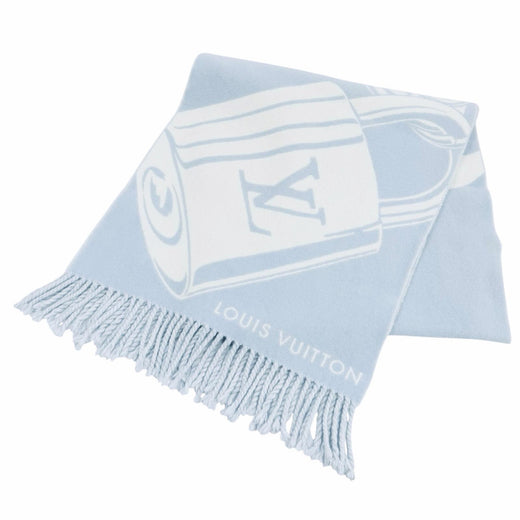 Great LOUIS VUITTON Scarf Muffler Lock and Keys With fringe wool Women M96825